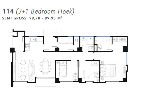 Floor plan for Type 114