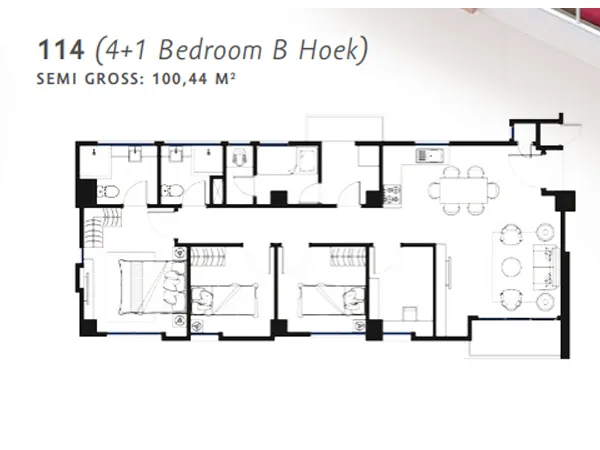 Floor plan for Type 114