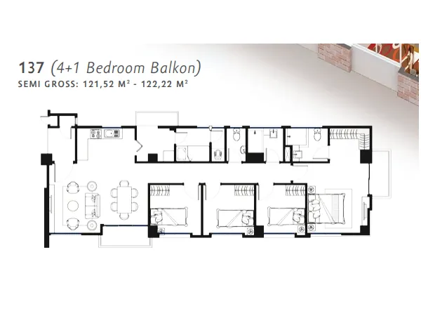 Floor plan for Type 137