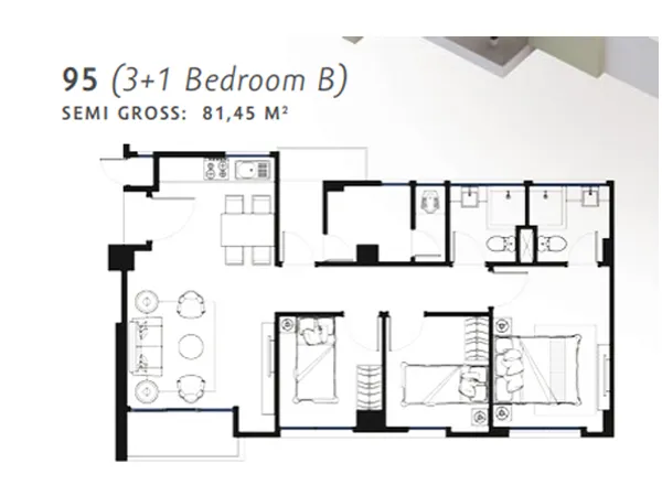 Floor plan for Type 95