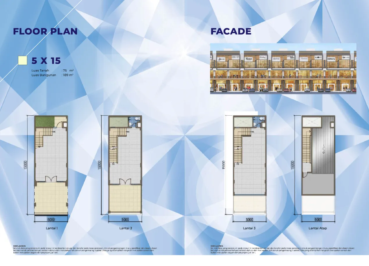 Floor plan for Commercial 5x15 + Dak