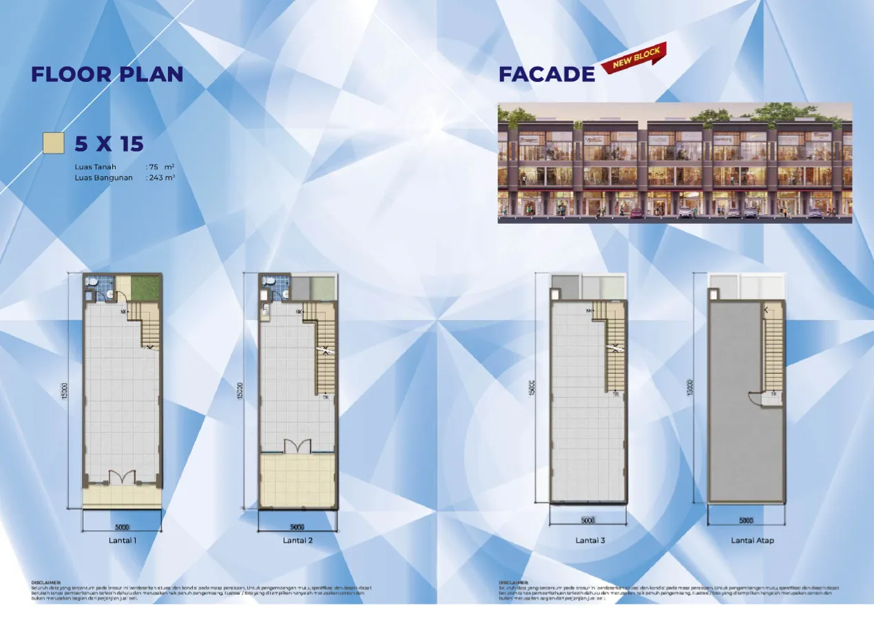 Floor plan for Commercial 5x15