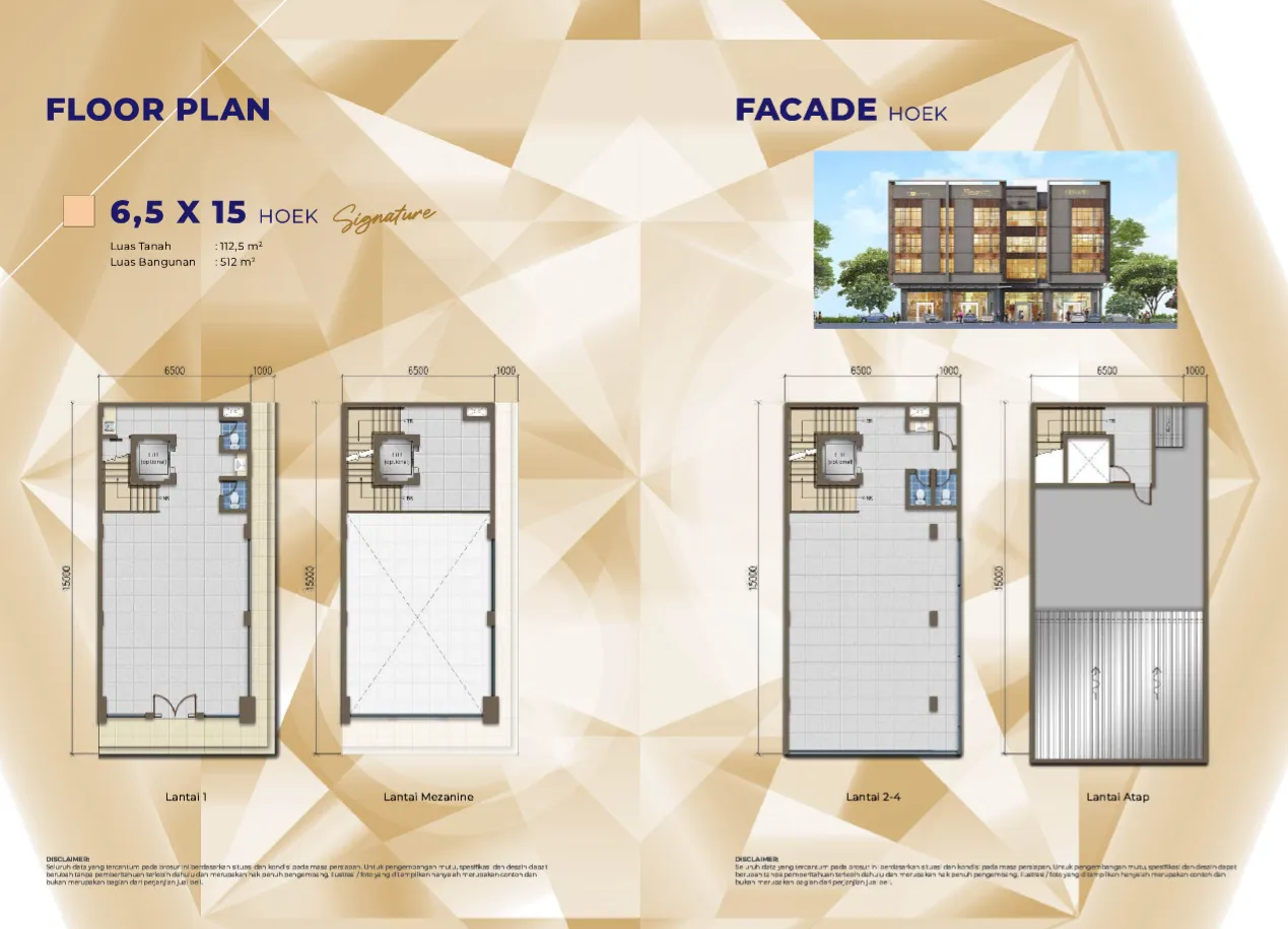 Floor plan for Signature 6.5x15 Hoek