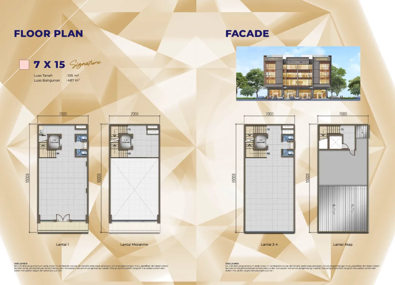 Floor plan for Signature 7x15