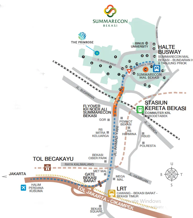 The Primrose Condovilla Masterplan - Summarecon Bekasi